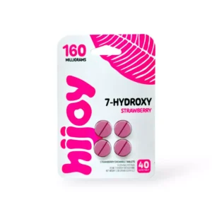 Hijoy 7OH Kratom Extract Tablets Strawberry 160mg- 4ct (40mg/tab)